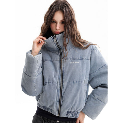 THETLSTUDIO Denim Fur Collar Puffer Jacket