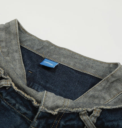 TALKLESSFASHION Destroyed Scimitar Wide-Leg Jeans