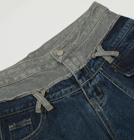 TALKLESSFASHION Destroyed Scimitar Wide-Leg Jeans