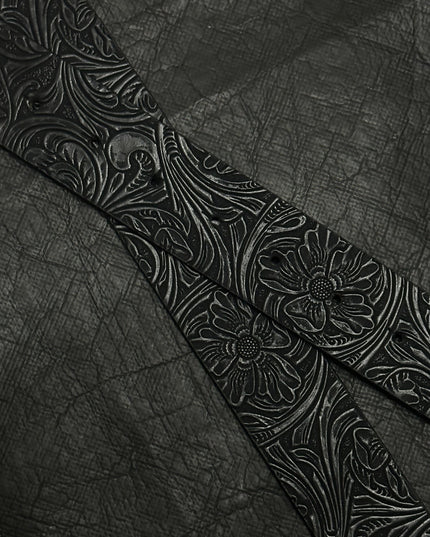TALKLESSFASHION Direction of Light: Dark wind, a sword-piercing big scalp, embossed punk street belt decoration