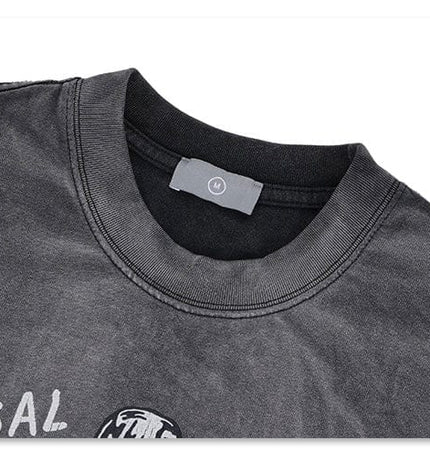 TALKLESSFASHION Dyed Retro Printed T-Shirt —- 7090