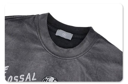 TALKLESSFASHION Dyed Retro Printed T-Shirt —- 7090