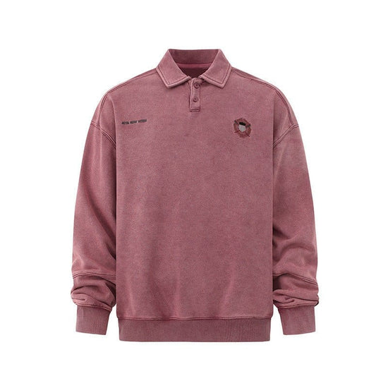 Lapel Pullover Sweatshirt