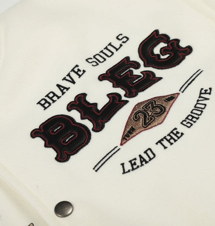 TALKLESSFASHION Embroidery Campus Style Cotton jacket