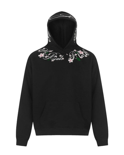 TALKLESSFASHION Embroidery Letter Printed hoodie—5001