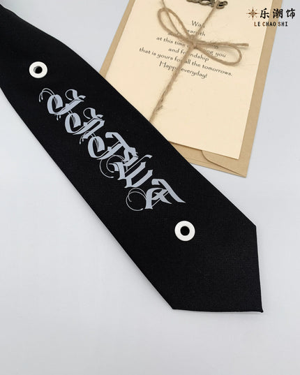 TALKLESSFASHION English printed tie Le Chao zipper-free ties