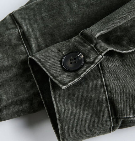 TALKLESSFASHION EON 26 Spring New in stock American vintage washed zip lapel jacket jacket