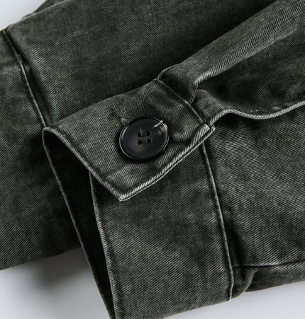 TALKLESSFASHION EON 26 Spring New in stock American vintage washed zip lapel jacket jacket