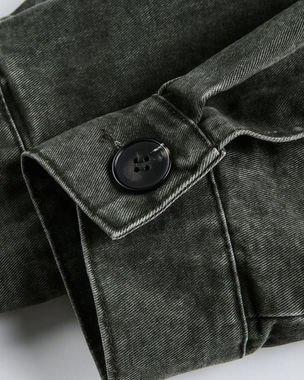 TALKLESSFASHION EON 26 Spring New in stock American vintage washed zip lapel jacket jacket
