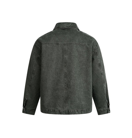 TALKLESSFASHION EON 26 Spring New in stock American vintage washed zip lapel jacket jacket