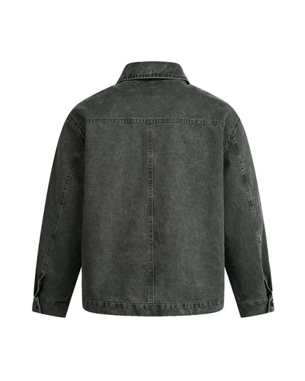 TALKLESSFASHION EON 26 Spring New in stock American vintage washed zip lapel jacket jacket