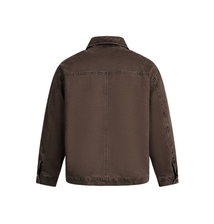 TALKLESSFASHION EON 26 Spring New in stock American vintage washed zip lapel jacket jacket