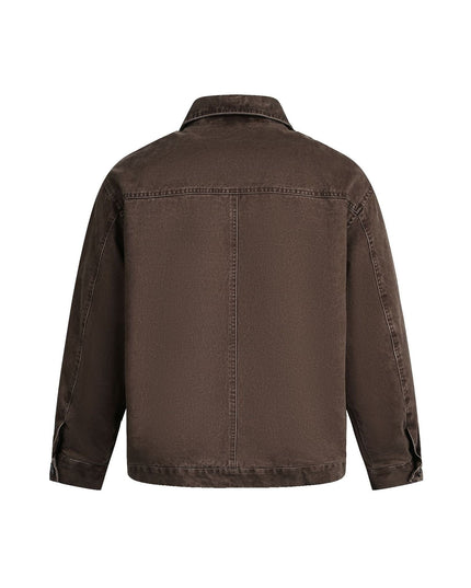 TALKLESSFASHION EON 26 Spring New in stock American vintage washed zip lapel jacket jacket