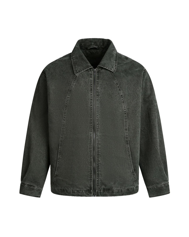 TALKLESSFASHION EON 26 Spring New in stock American vintage washed zip lapel jacket jacket