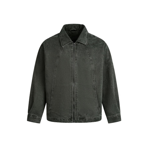 TALKLESSFASHION EON 26 Spring New in stock American vintage washed zip lapel jacket jacket