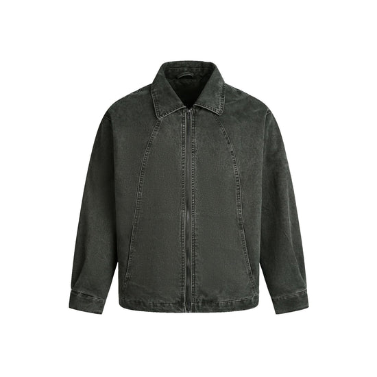 Vintage Washed Zip Lapel Jacket