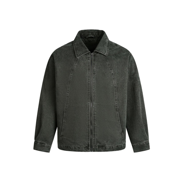 Vintage Washed Zip Lapel Jacket