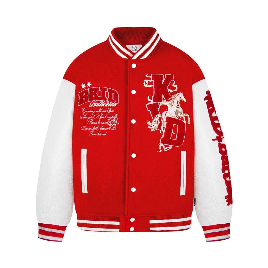 TALKLESSFASHION EON 26 Spring New Spot American Retro National Tide "Horse to Success" Baseball Uniform Patchwork Jacket Jacket