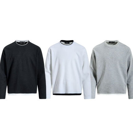 TALKLESSFASHION EON 26 Spring New spot American retro simple versatile loose long sleeve T-shirt for men