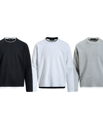 TALKLESSFASHION EON 26 Spring New spot American retro simple versatile loose long sleeve T-shirt for men