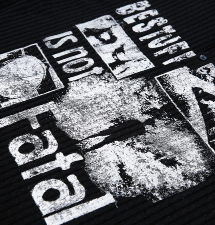 TALKLESSFASHION EON 26 Spring New Spot American Street Chao Gao Street Pit Texture Stitching Print Long Sleeve T-Shirt Men