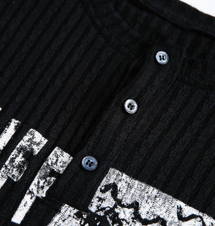 TALKLESSFASHION EON 26 Spring New Spot American Street Chao Gao Street Pit Texture Stitching Print Long Sleeve T-Shirt Men