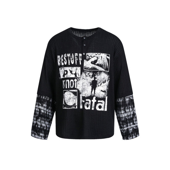 Texture Print Long-Sleeve