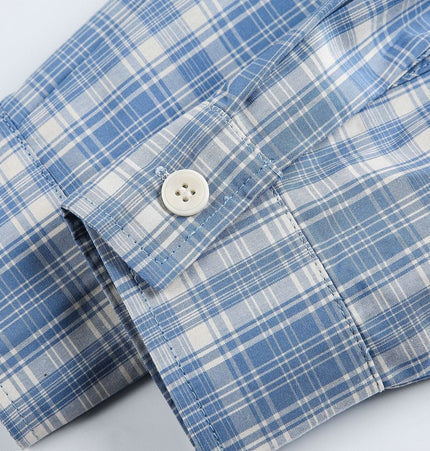 TALKLESSFASHION EON 26 spring new spot American street trend distressed plaid double pocket long sleeve shirt for men