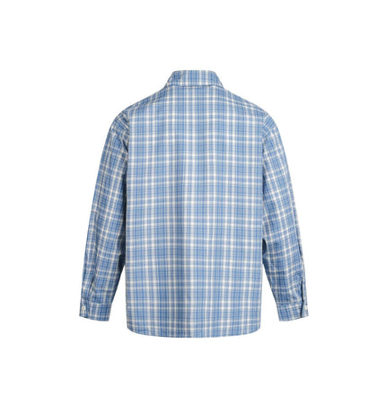 TALKLESSFASHION EON 26 spring new spot American street trend distressed plaid double pocket long sleeve shirt for men