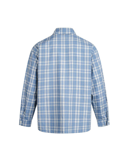 TALKLESSFASHION EON 26 spring new spot American street trend distressed plaid double pocket long sleeve shirt for men