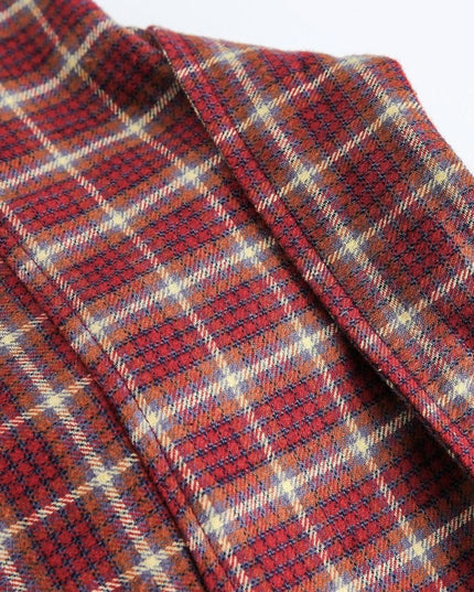 TALKLESSFASHION EON 26 spring new spot American street trend vintage plaid long sleeve shirt men