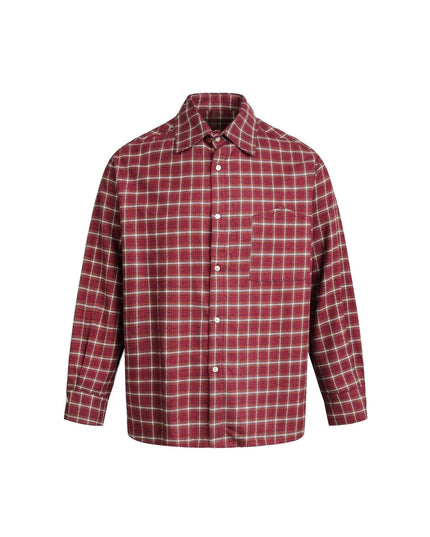 TALKLESSFASHION EON 26 spring new spot American street trend vintage plaid long sleeve shirt men