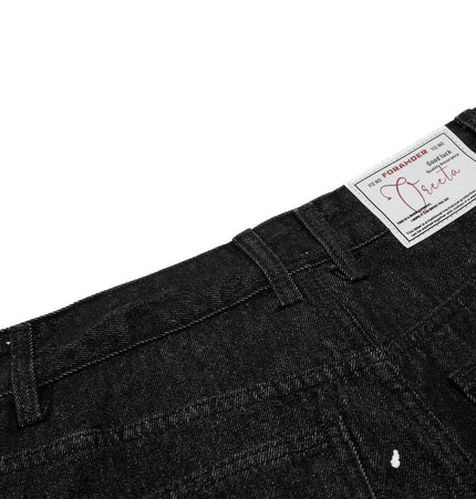 TALKLESSFASHION EON 26 spring new spot American street trendy high street individual design scimitar denim trousers