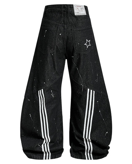 TALKLESSFASHION EON 26 spring new spot American street trendy high street individual design scimitar denim trousers