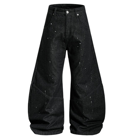 TALKLESSFASHION EON 26 spring new spot American street trendy high street individual design scimitar denim trousers