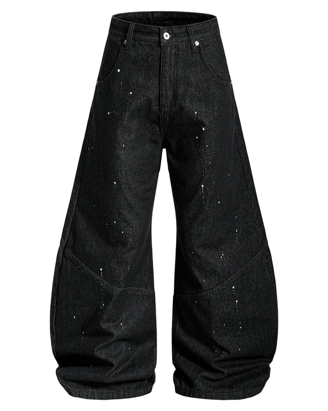 TALKLESSFASHION EON 26 spring new spot American street trendy high street individual design scimitar denim trousers