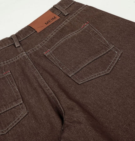 TALKLESSFASHION EON 26 spring new spot American street trendy high street individual design small scimitar denim trousers men