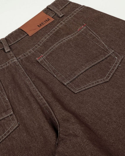 TALKLESSFASHION EON 26 spring new spot American street trendy high street individual design small scimitar denim trousers men