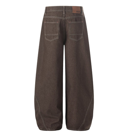 TALKLESSFASHION EON 26 spring new spot American street trendy high street individual design small scimitar denim trousers men