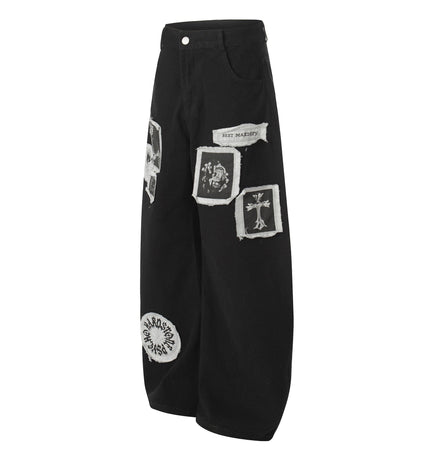TALKLESSFASHION EON 26 spring new spot American street trendy high street individual pattern design casual trousers men