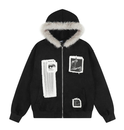 TALKLESSFASHION EON 26 spring new spot American street trendy high street individual pattern hooded jacket jacket men