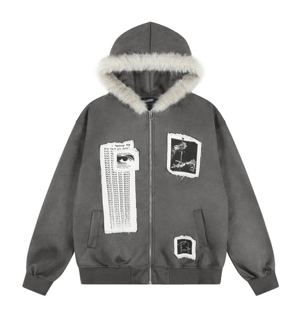 TALKLESSFASHION EON 26 spring new spot American street trendy high street individual pattern hooded jacket jacket men