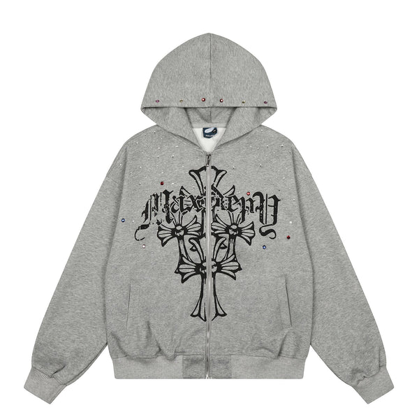 Pattern Hooded Sweatshirt Jacket