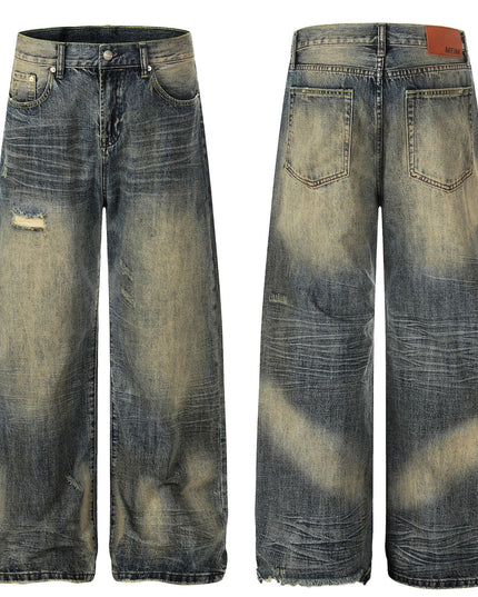 TALKLESSFASHION EON 26 spring New spot American street trendy high street individual wash design denim trousers men