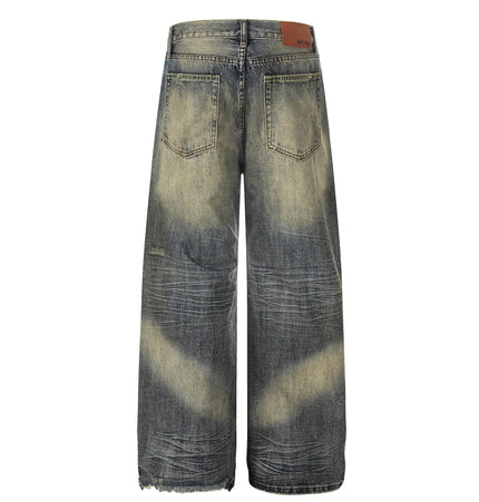 TALKLESSFASHION EON 26 spring New spot American street trendy high street individual wash design denim trousers men