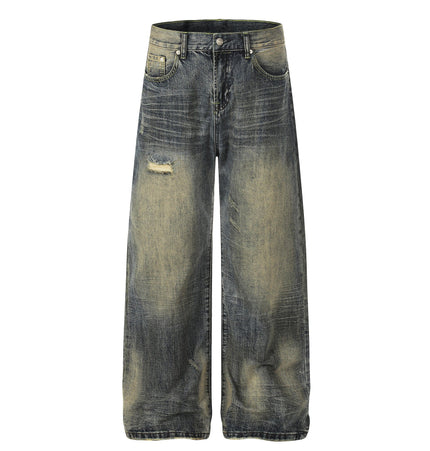 TALKLESSFASHION EON 26 spring New spot American street trendy high street individual wash design denim trousers men