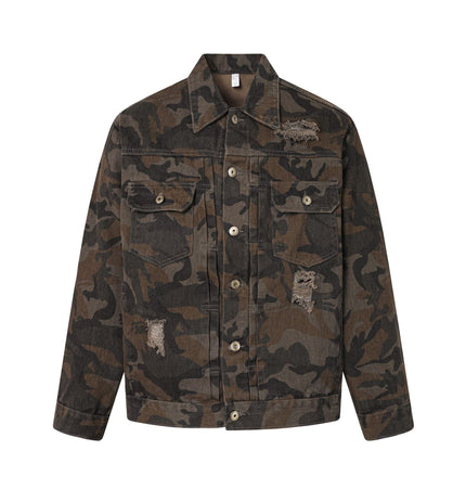 TALKLESSFASHION EON 26 spring New spot American street trendy high street individuality camouflage design loose jacket jacket for women