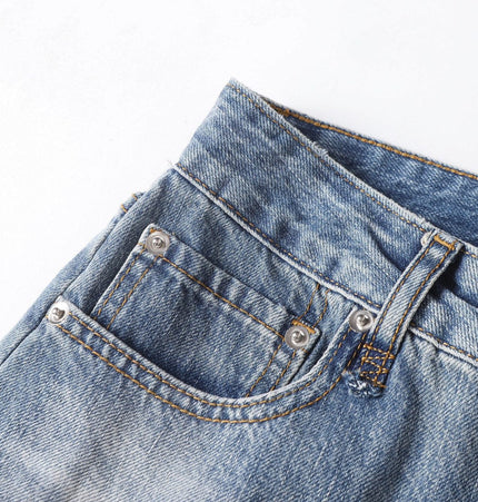 TALKLESSFASHION EON 26 spring New spot American street trendy high street individuality design washed scimitar denim trousers men