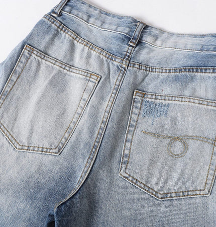 TALKLESSFASHION EON 26 spring New spot American street trendy high street individuality design washed scimitar denim trousers men