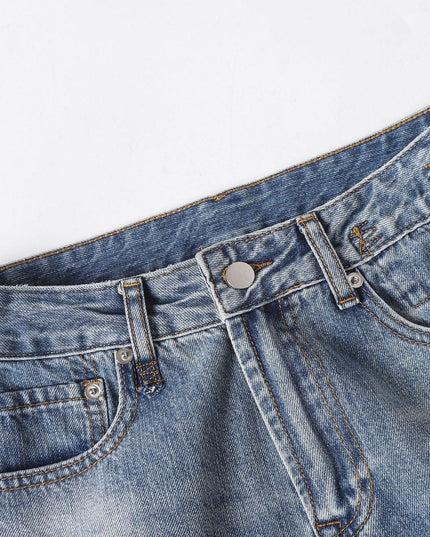 TALKLESSFASHION EON 26 spring New spot American street trendy high street individuality design washed scimitar denim trousers men